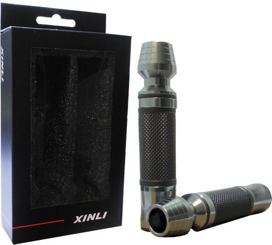 Xinli Grips with Handlebar Counterweights in Black color