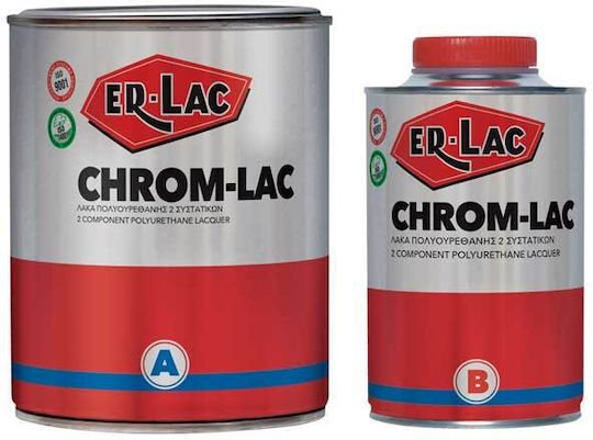 ER-LAC Chrom-Lac Lacquer Polyurethane 2-Component Solvent Based White Satin 1.5lt 1.5kg