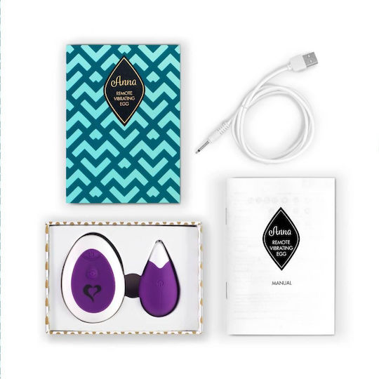 Feelztoys Anna Vibrating Egg Remote Вибратор Яйца с Дистанционно Управление 6см Лилав