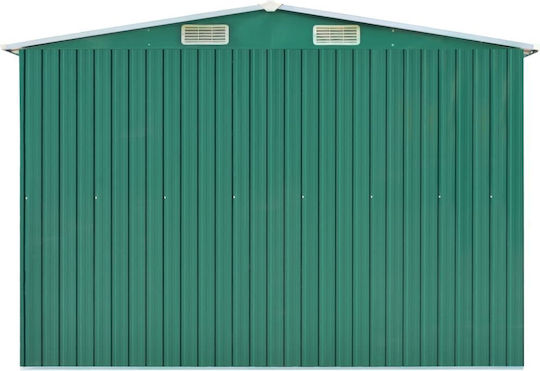 Metallic Garden Shed Galvanized Green with Air Vents M2.57xW7.79xH1.81m