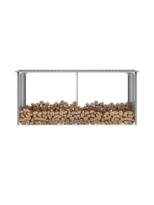 Grădină Metalică Protecție Anticorozivă Log de Depozitare de Grădină Șopron Galvanizat Gri L3.3xL0.92xÎ1.53m