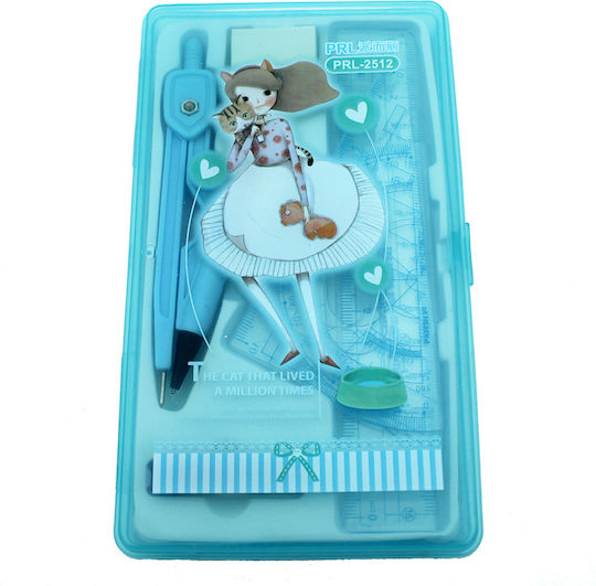 Compass with Spare Points in Case Light Blue