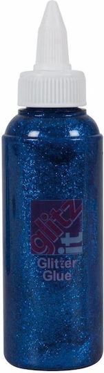 Docrafts Kleber Glitter Blau 120ml