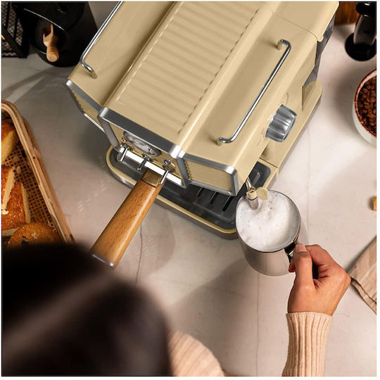Cecotec Power Espresso 20 Tradizionale Μηχανή Espresso 1350W Πίεσης 20bar Light Yellow 01629
