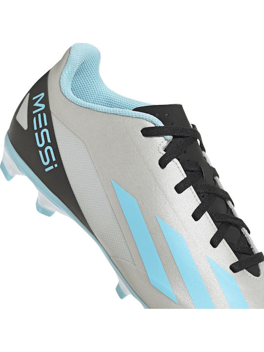 adidas X Crazyfast Messi.4 Football Shoes with Cleats Silver Metallic / Bliss Blue / Core Black