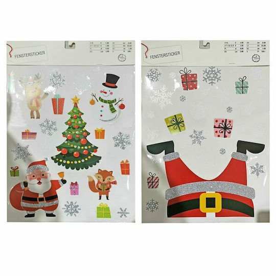 XMASfest Christmas for Window with Design Άγιου Βασίλη , Δέντρου and Χιονάνθρωπου