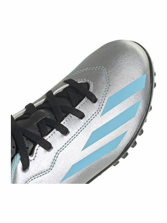 Παιδικά Ποδοσφαιρικά Παπούτσια X Crazyfast Messi.4 με Σχάρα Ασημί