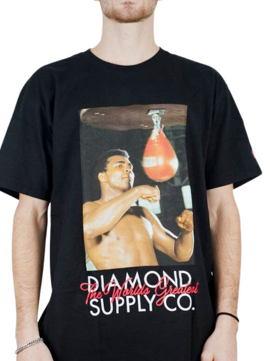 Diamond Supply T-shirt Bărbătesc cu Mânecă Scurtă Negru