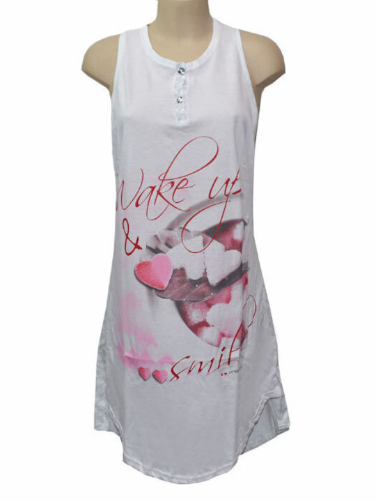 Venere Summer Cotton Women's Nightdress White