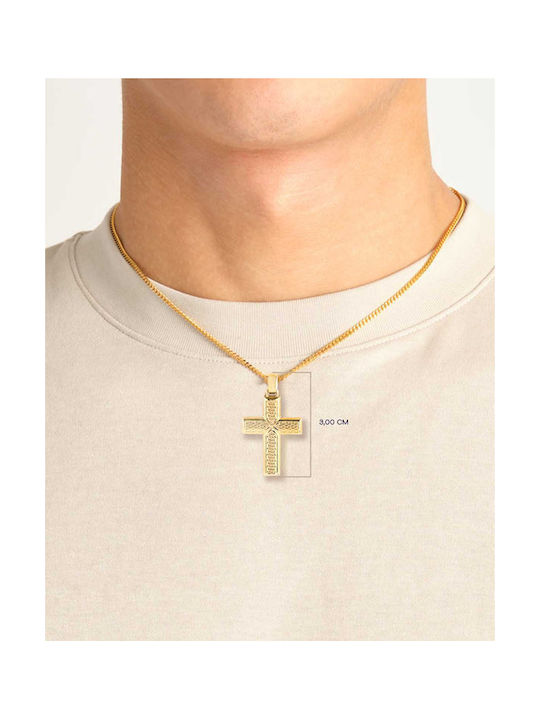 Savvidis Gold Kreuz 14K Beidseitig mit Kette