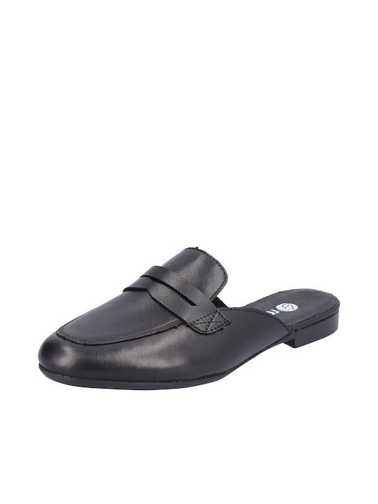 Remonte Leder Mules mit Chunky Hoch Absatz in Schwarz Farbe