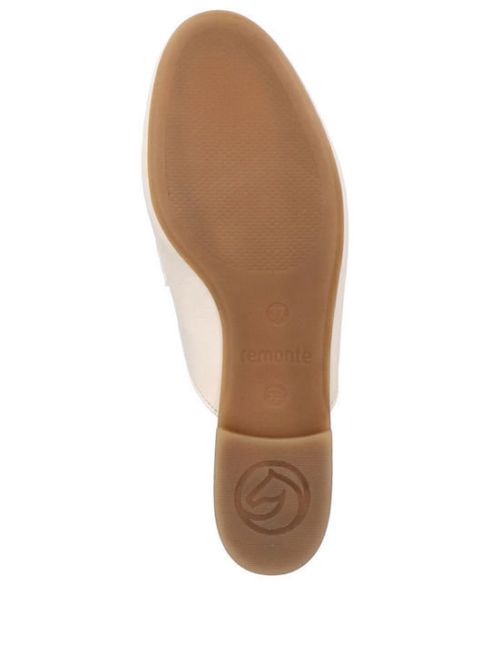 Flat Δερμάτινα Mules σε Μπεζ Χρώμα