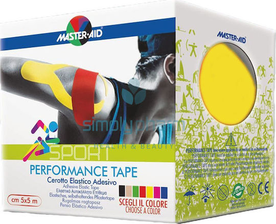 Master Aid Performance Tape Benzila de kinetoterapie 5cm x 5m Galben