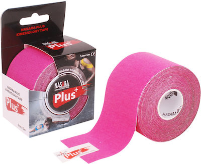 Nasara Plus+ Kinesiology Tape 5cm x 5m Pink