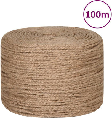 vidaXL Twisted 6mm Jute Rope 100m 2.5kg