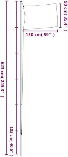 Flag of Portugal Polyester with a stake 6.23 m. from Aluminum