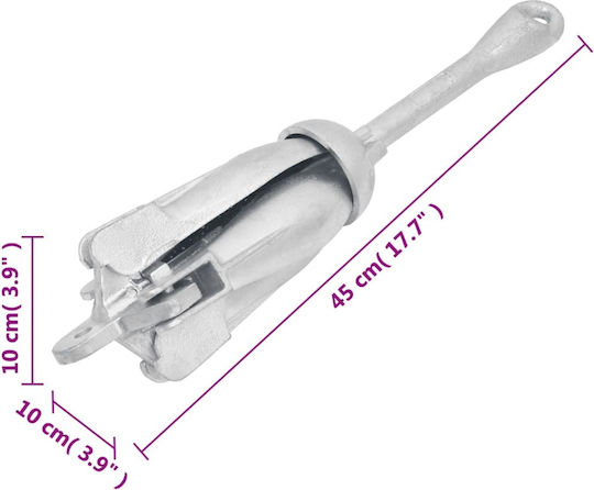 vidaXL Ancoră de Barcă Umbrelă Galvanizat 4kg