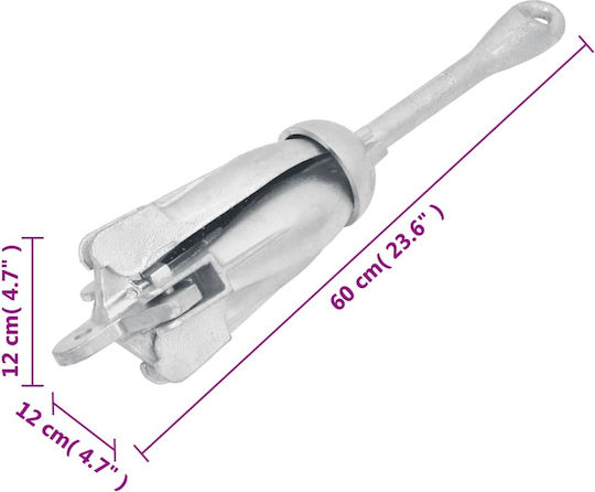 vidaXL Άγκυρα Σκάφους Grapnel-Anker Verzinkt 8kg