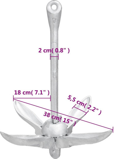 vidaXL Ancoră de Barcă Umbrelă Galvanizat 4kg
