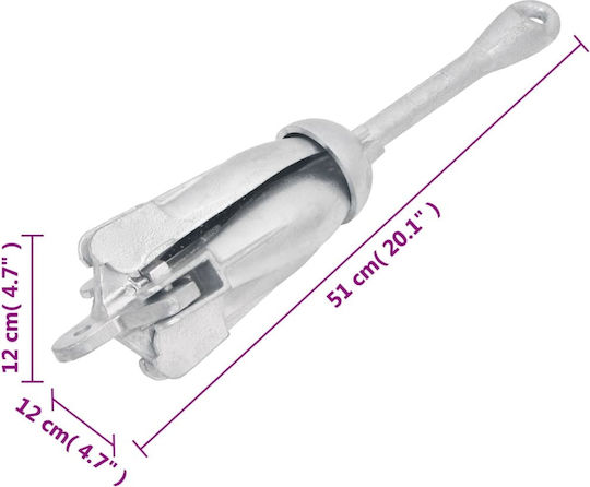 vidaXL Grapnel Anchor Galvanized 6kg