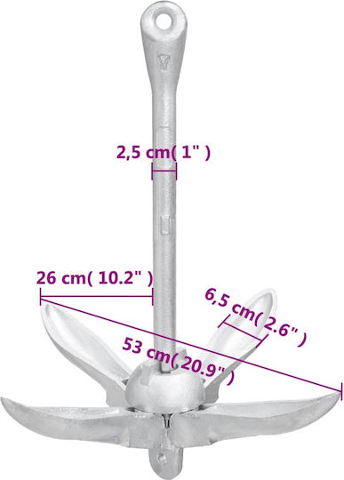vidaXL Άγκυρα Σκάφους Grapnel-Anker Verzinkt 8kg