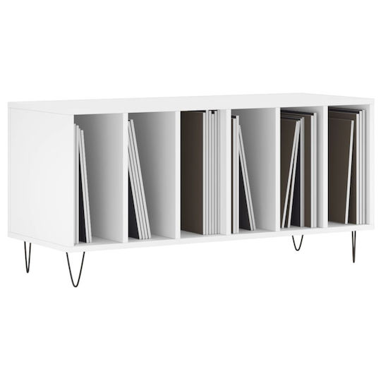 vidaXL Мебел за Hi-Fi Бял 38x100x48см
