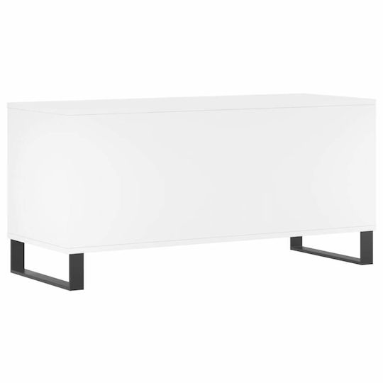vidaXL Мебел за Hi-Fi Бял 38x100x48см