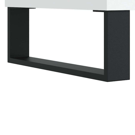 vidaXL Мебел за Hi-Fi Бял 38x100x48см