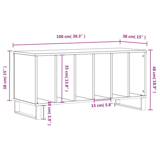 vidaXL Мебел за Hi-Fi Бял 38x100x48см