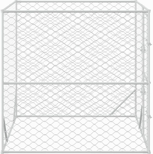 vidaXL Metallisches Hundetorg 200x200x200cm Silber