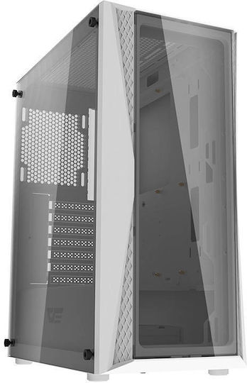 Darkflash DK352 Plus Gaming Midi-Turm Computergehäuse mit Seitenfenster und RGB-Beleuchtung Black / White