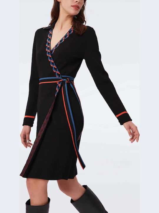 Rochie Mini Wrap-Around Neagră