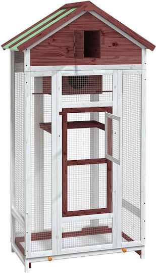vidaXL Wooden Birds Cage 91.5x53x170cm Brown