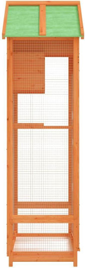 vidaXL Ξύλινο Κλουβί Πτηνών 91.5x53x170εκ. Καφέ