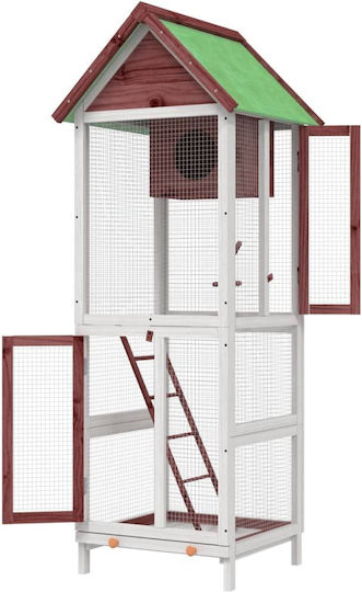 vidaXL Wooden Birds Cage 60x58.5x160cm Brown