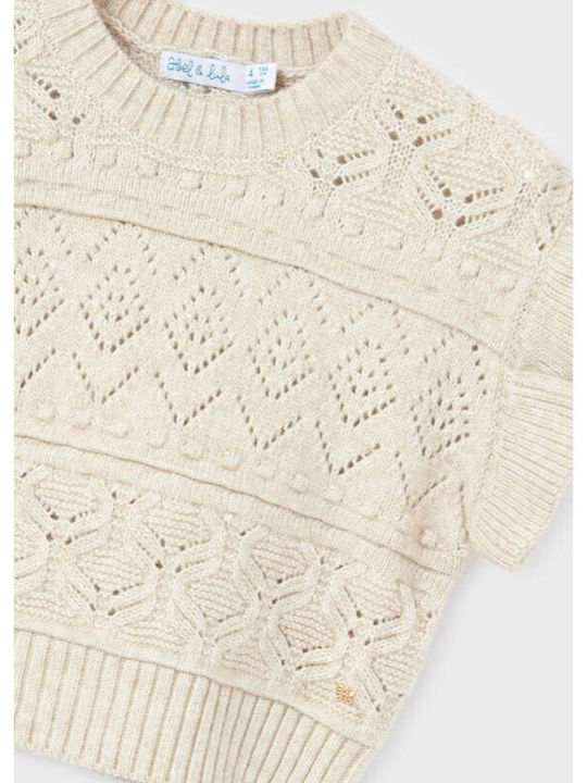 Abel & Lula Kids Crop Top Long Sleeve Beige