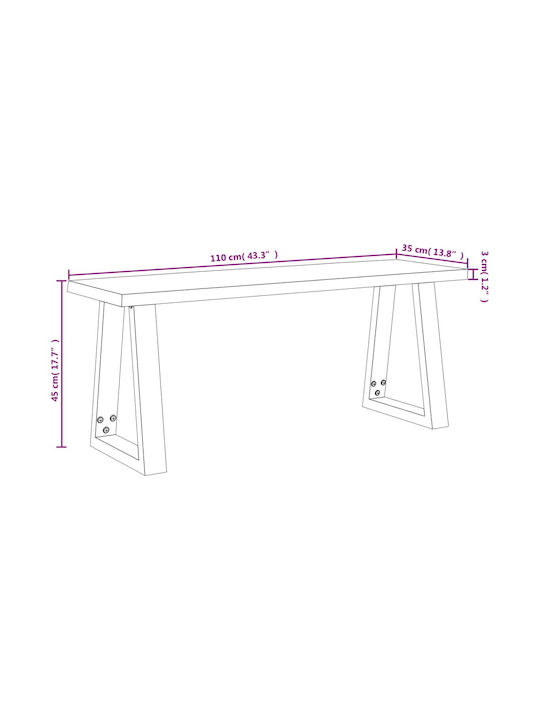 Καρέκλα Τραπεζαρίας Ξύλινη Καφέ 110x35x45εκ.