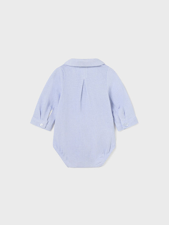 Mayoral Baby Bodysuit Long-Sleeved Light Blue