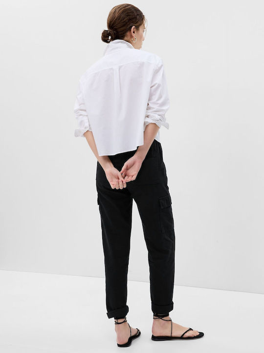 GAP Femei Tesatura Pantaloni Cargo Negru