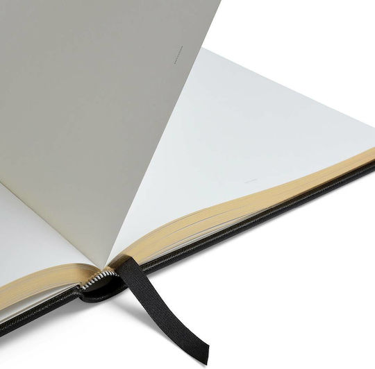 Smythson Large Leather Visitors Тетрадка с Бели Страници Черен