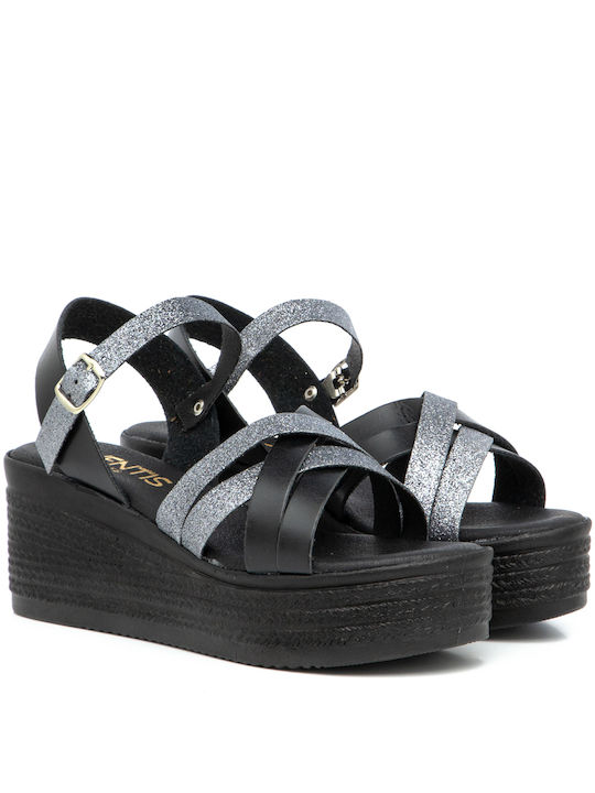 Women's platform sandal Aventis 1522 BLACK PLATFORM