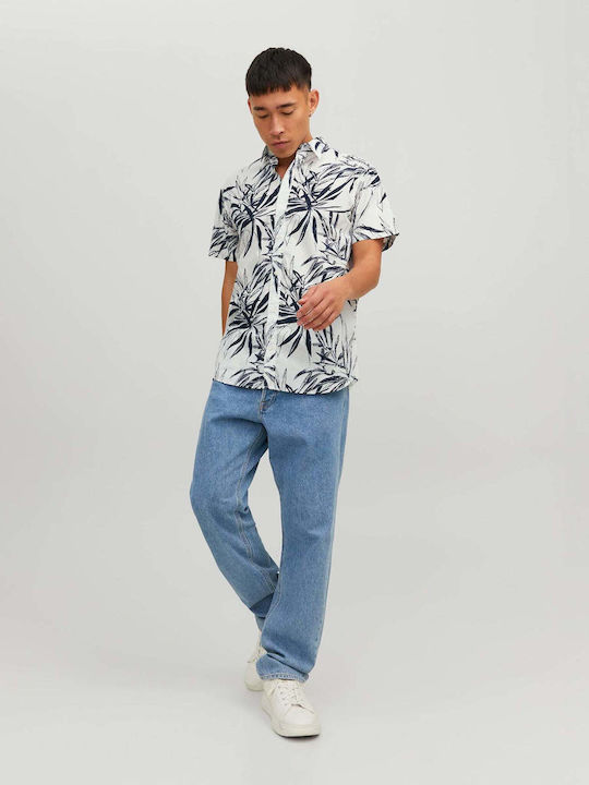Short Sleeve Shirt In Regular Fit Floral Cloud Dancer