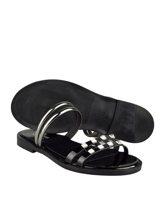 Women's Flat Sandals in Black Color