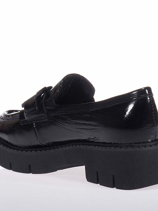 Tamaris Leather Women's Moccasins in Black Color