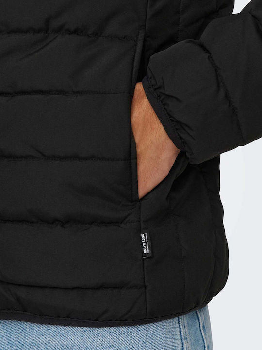 Only & Sons Men's Winter Jacket Black