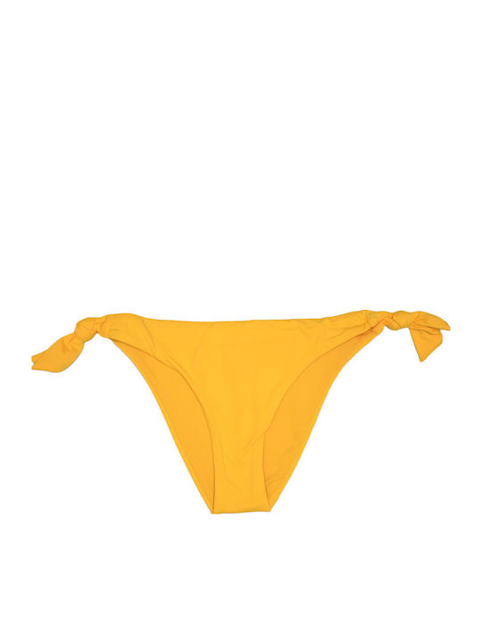 Bikini Slip με Κορδονάκια Κίτρινο