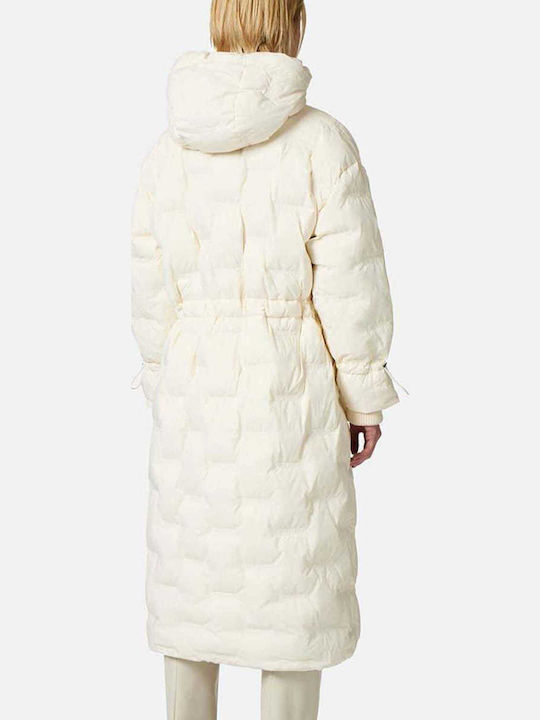 Women's Short Puffer Jacket for Winter Beige