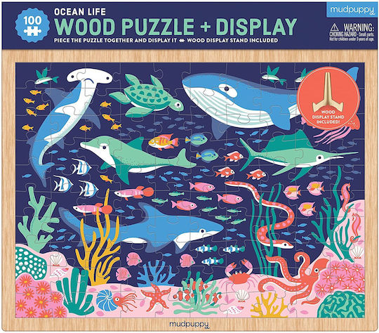 Wooden Kids Puzzle Sea Animals for 5+ years+ Years 100pcs Mudpuppy
