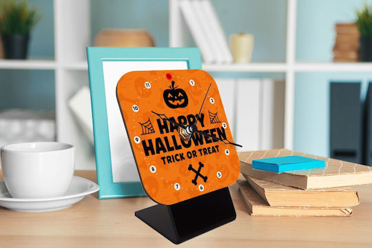 Koupakoupa Tabletop Clock with Indicators Wooden Orange KP_2139_CLOCK-DESK-SQUARE