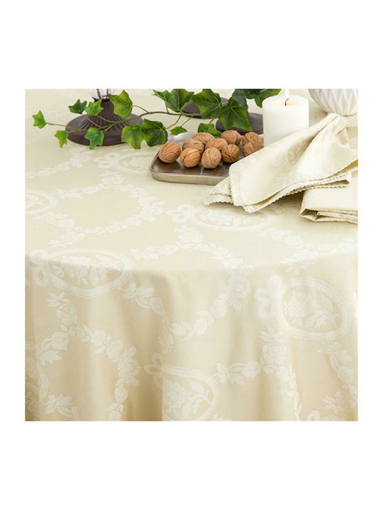 Borea Αριάδνη με Βελονάκι Cotton Tablecloth Set 13pcs Εκρού 140x260cm